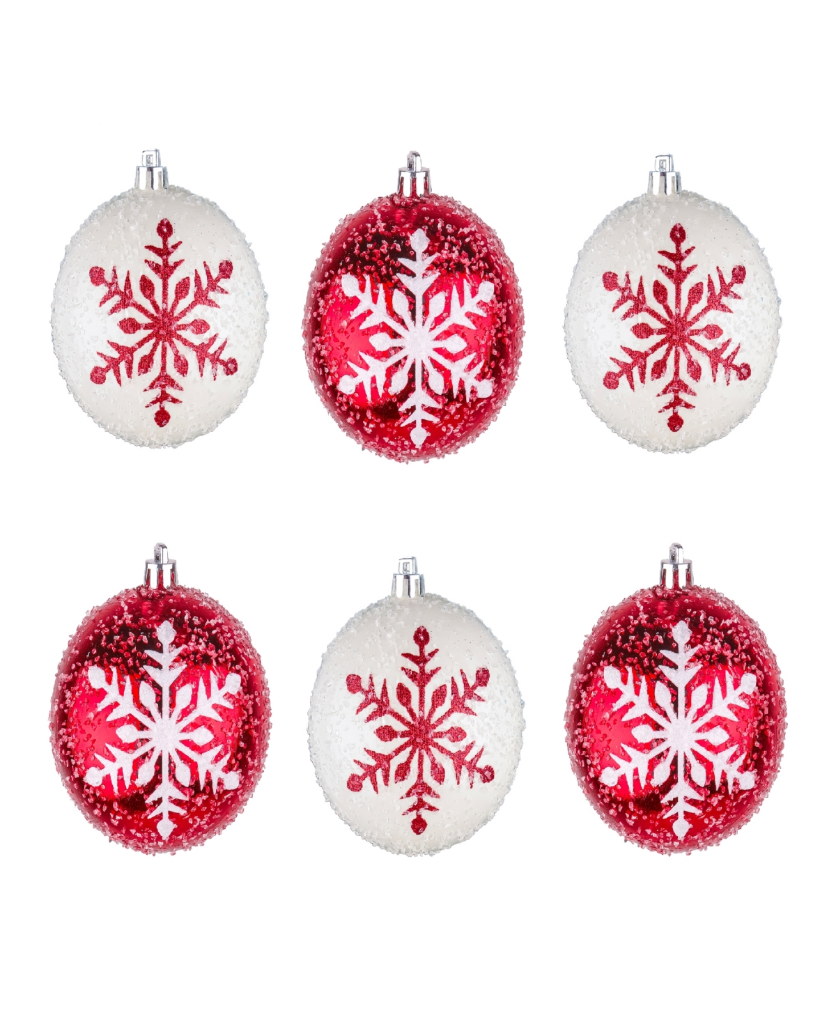NATIONAL TREE COMPANY FIRST TRADITIONS 6-PIECE SHATTERPROOF SNOWFLAKE ORNAMENTS 