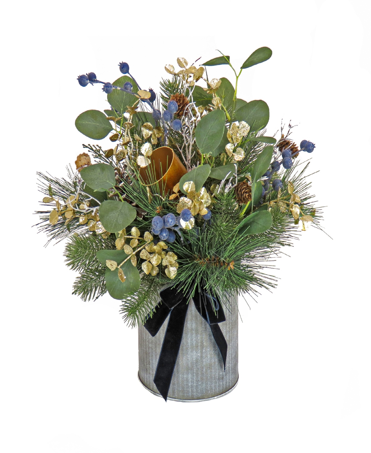 National Tree Company 17" Hgtv Home Collection Swiss Chic Arrangement In Blue