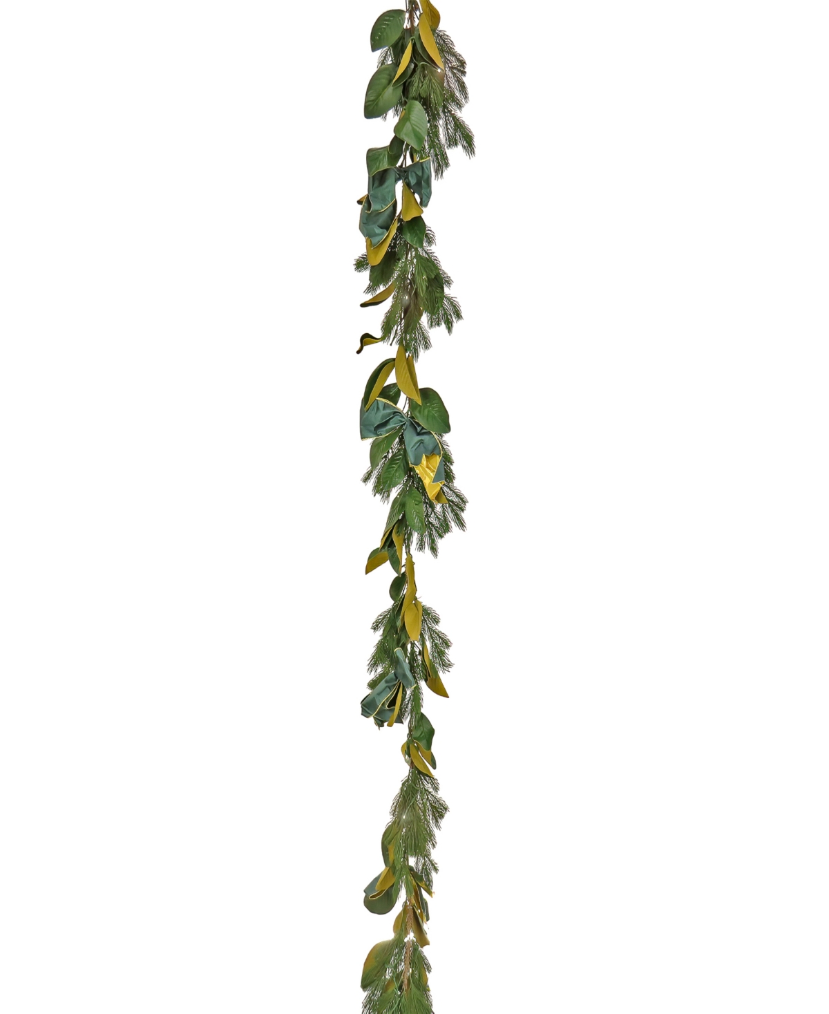 Shop National Tree Company , 9" Christmas Magnolia Mix Pine Garland W Led Lights And Remote Control In Green