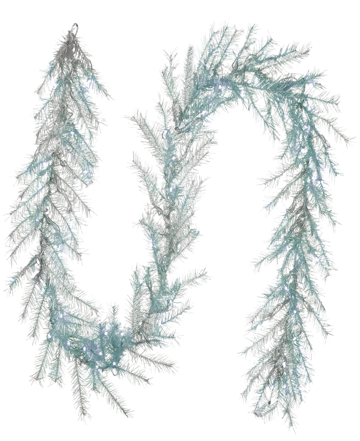 National Tree Company 9' Pre-lit Crystal Metallic Garland In Silver