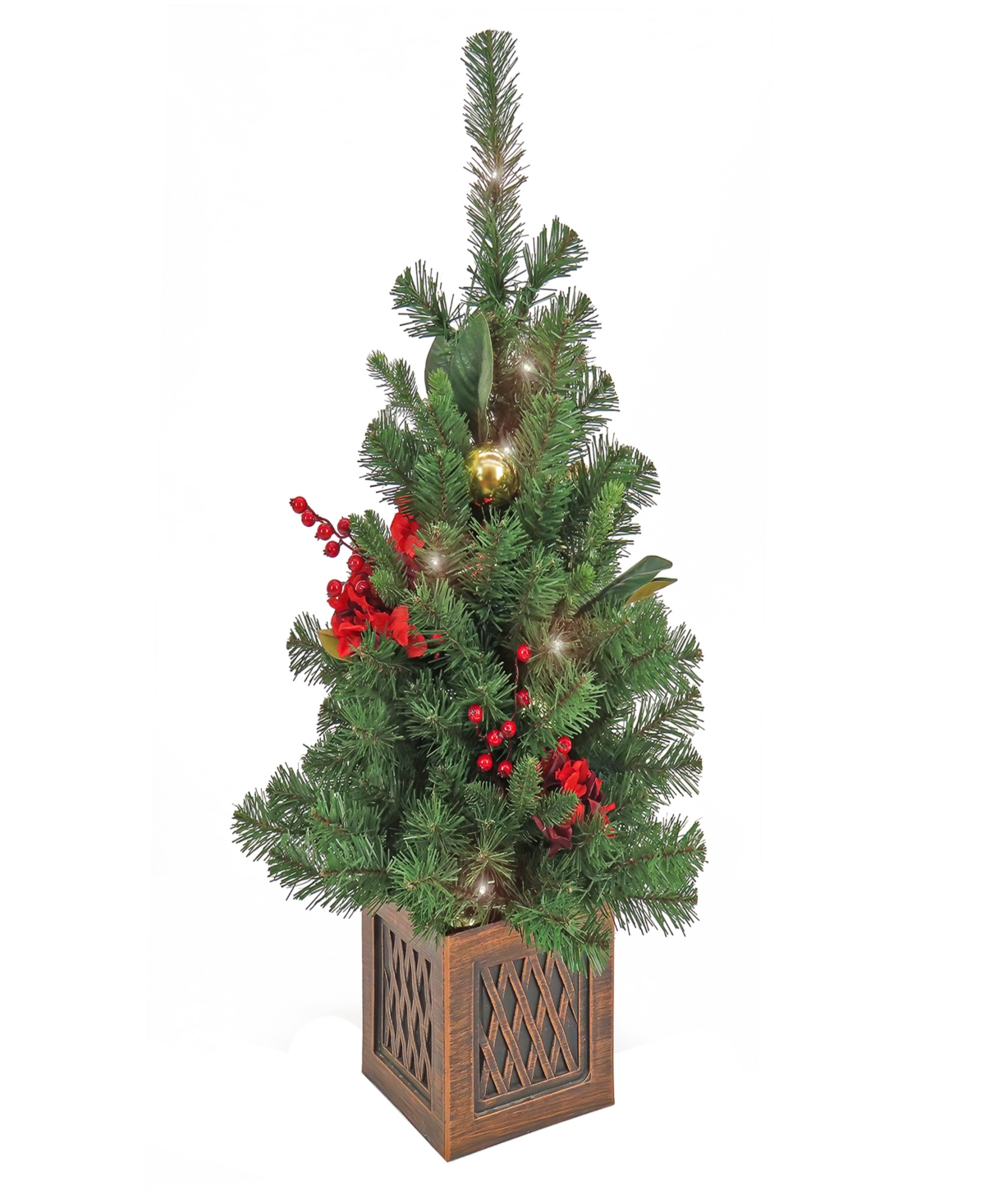 National Tree Company , 36" Christmas Vienna Waltz Decorated Table Top Tree In Pot In Green