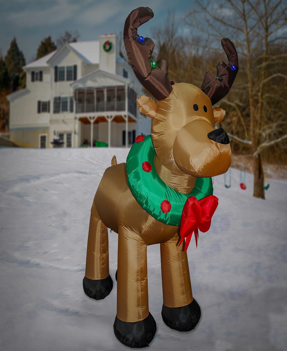 Shop National Tree Company 8' Inflatable Reindeer In Brown