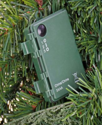 First Traditions Collection, 30" Artificial North Conway Wreath with Glittery Cones and Eucalyptus, 100 Warm White LED Lights