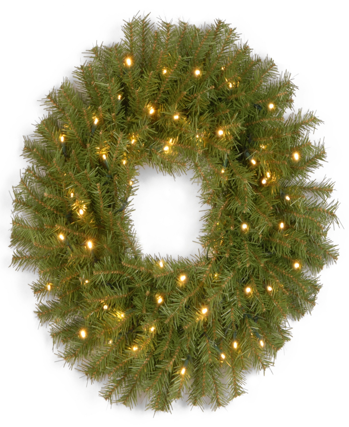 National Tree Company 24" Norwood Fir Wreath With Twinkly Led Lights In Green