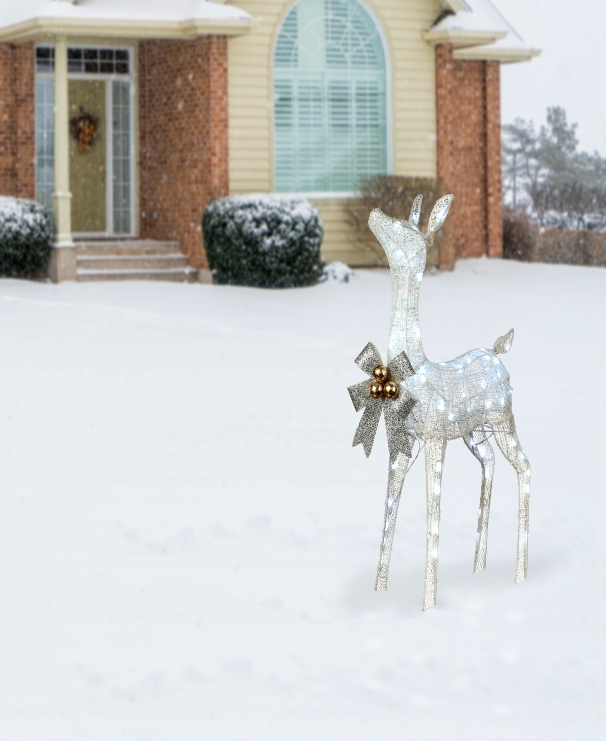 National Tree Company Pre-Lit Glittered Fawn