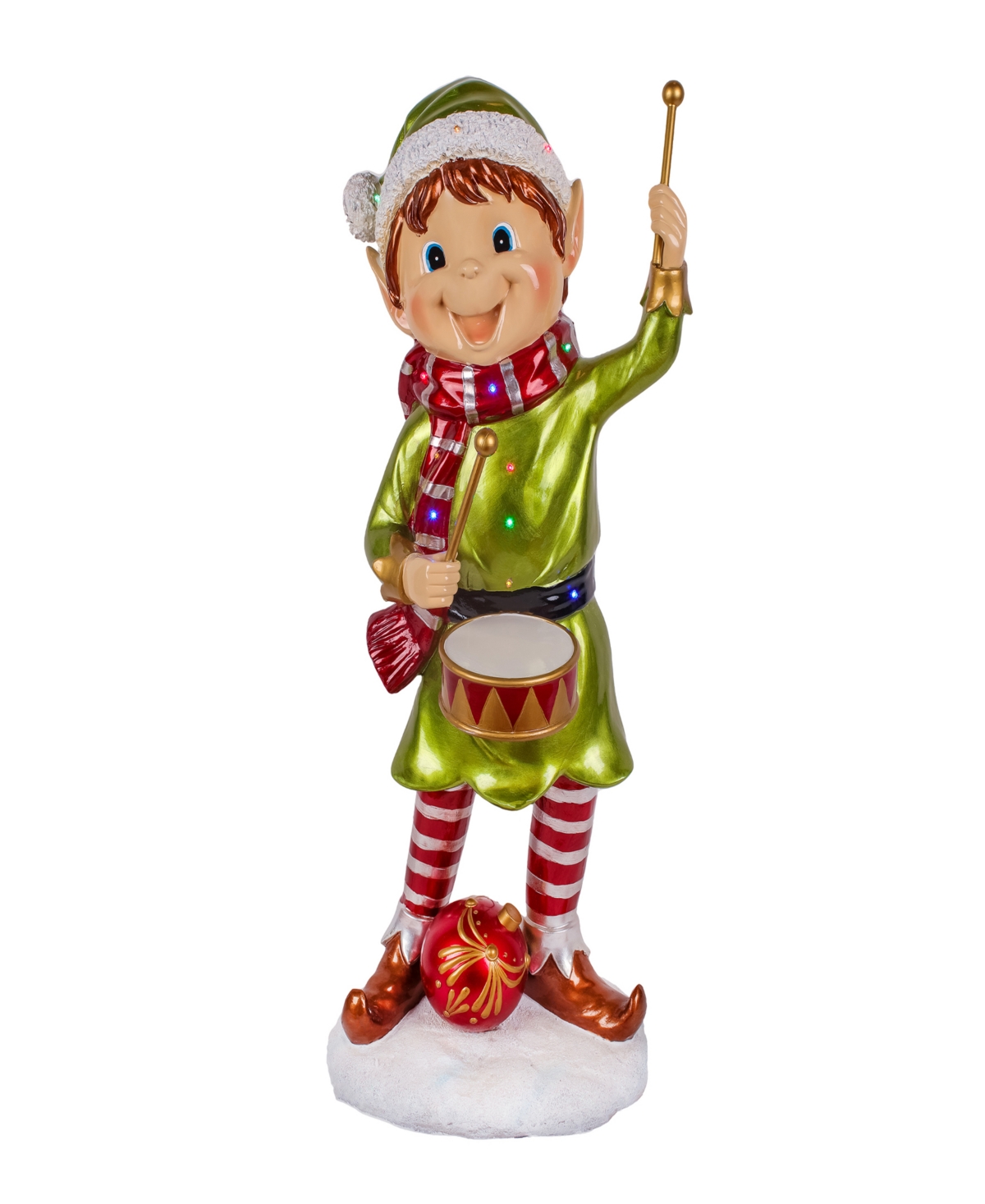 Shop National Tree Company 37" Drumming Pixie Elf With Lights In Multi