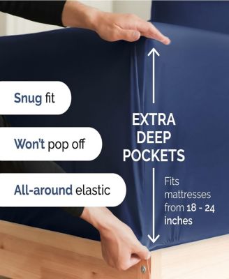 Cotton Sheet Set 18" - 24" Inch Extra Deep Pocket - Queen