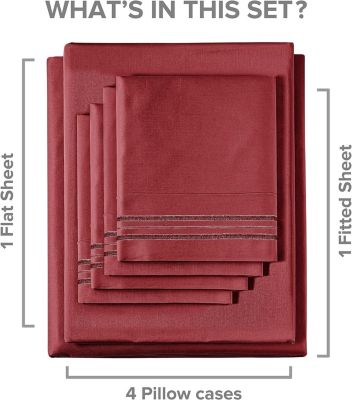 6 Piece Microfiber Solid Sheet Set - King