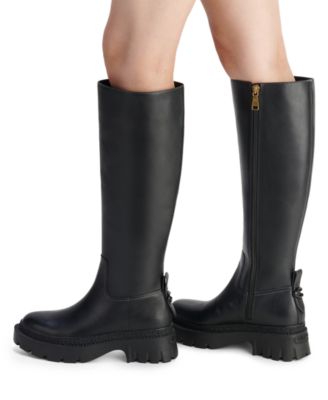 COACH Women's Julietta Sculpted C Lug Sole Tall Riding Boots