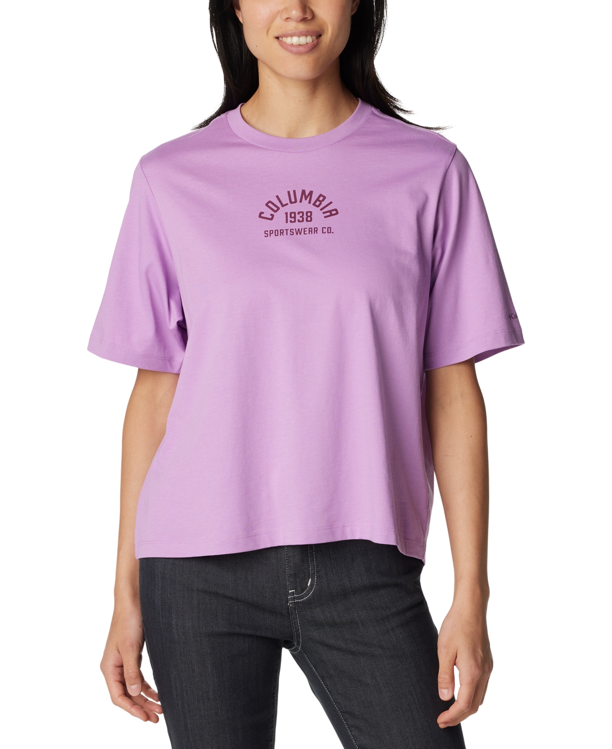 Shop Columbia Women's North Cascades Cotton T-shirt In Gumdrop College