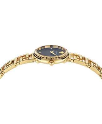 Women's Swiss Greca Goddess Gold Ion Plated Stainless Steel Cut-Out Bracelet Watch 28mm