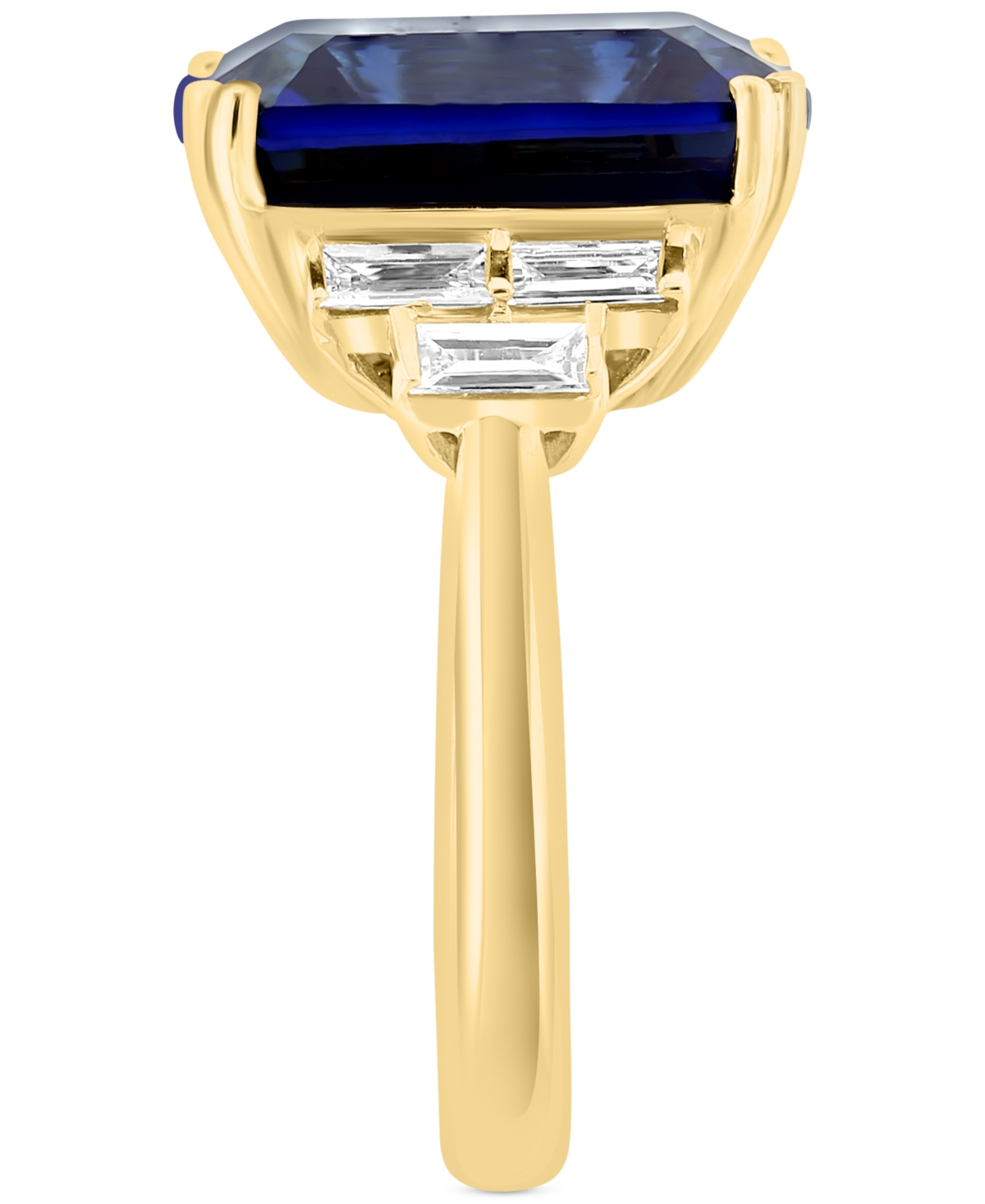 Effy Collection Effy Lab Grown Sapphire (10 Ct. T.w.) & Lab Grown Diamond (1/2 Ct. T.w.) Statement Ring In 14k Gold In Gold