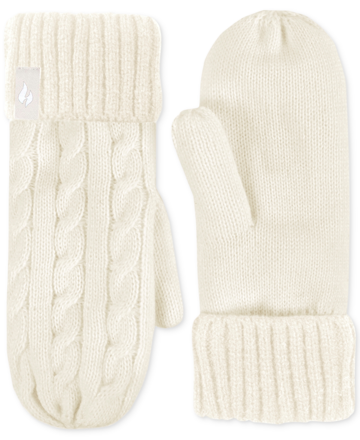 Heat Holders Jackie Cable Knit Mittens In Buttercream