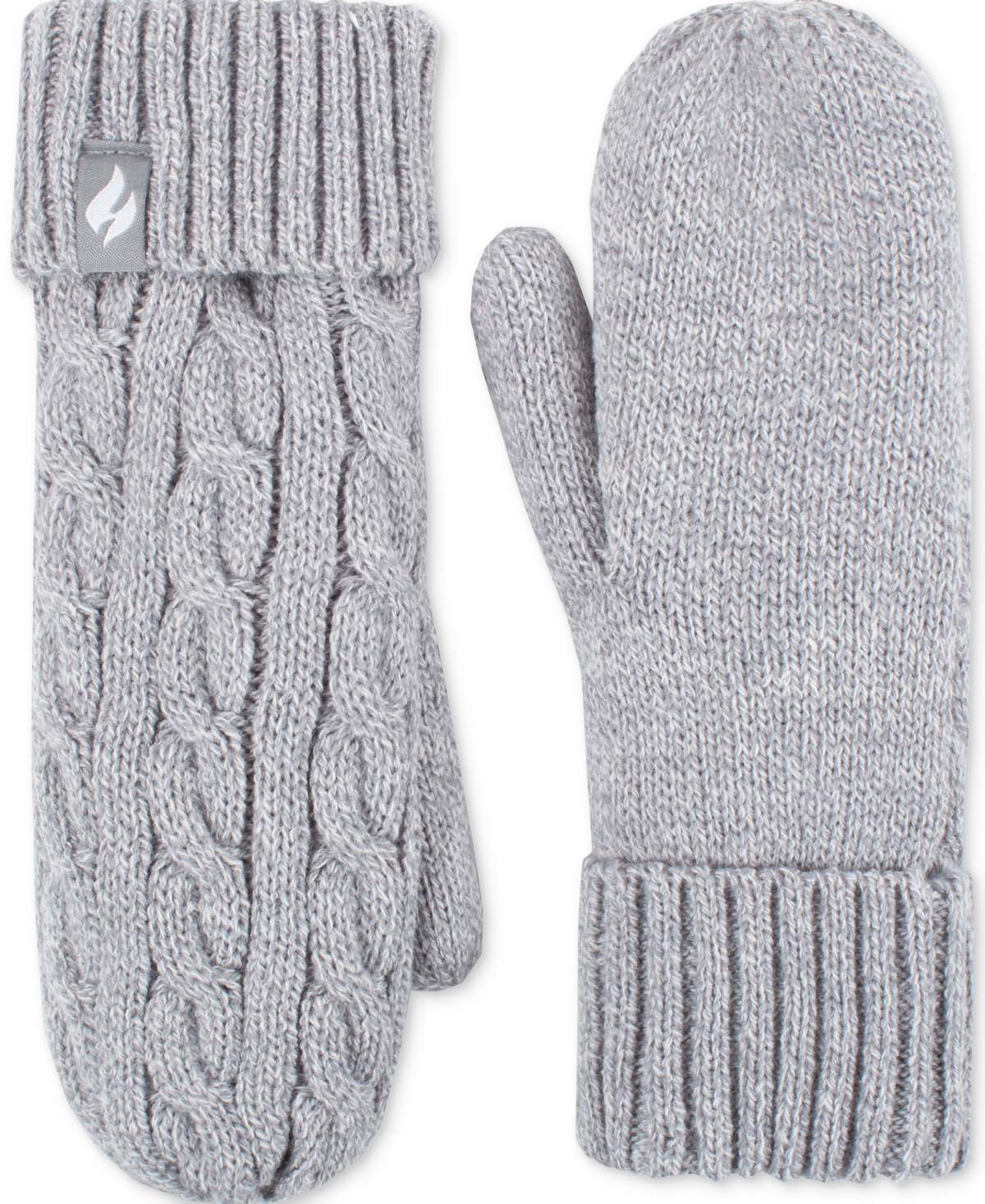 Heat Holders Jackie Cable Knit Mittens In Cloud Grey