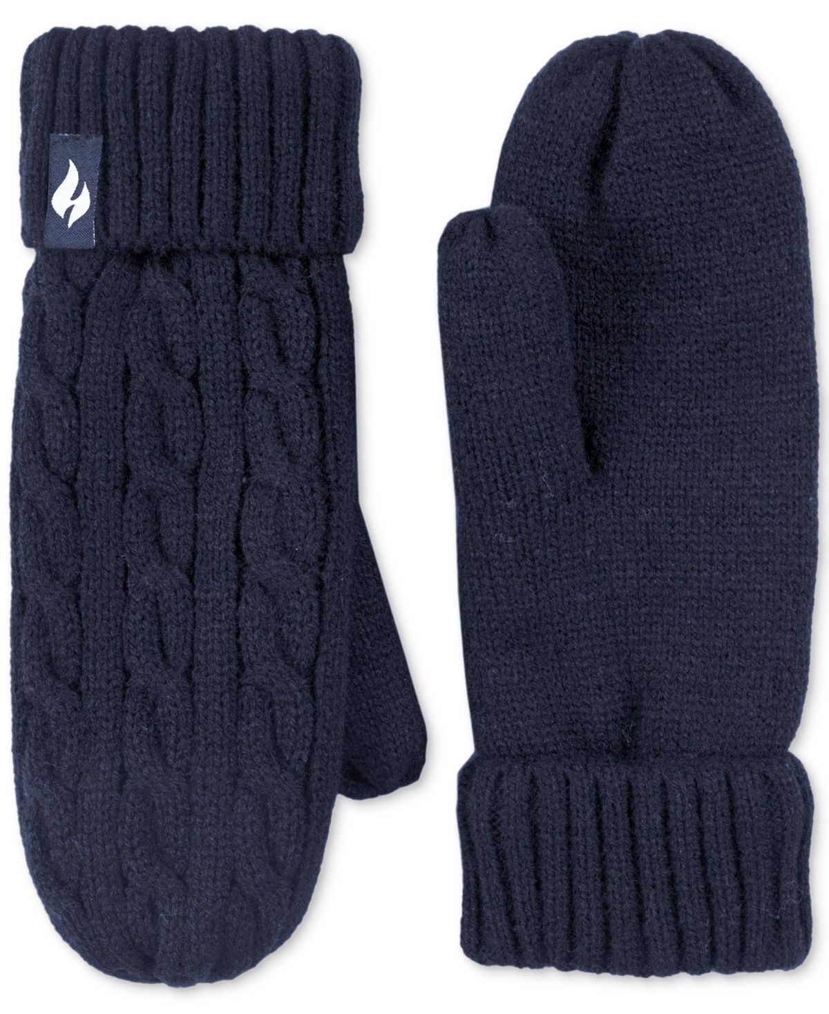 Heat Holders Jackie Cable Knit Mittens In Navy