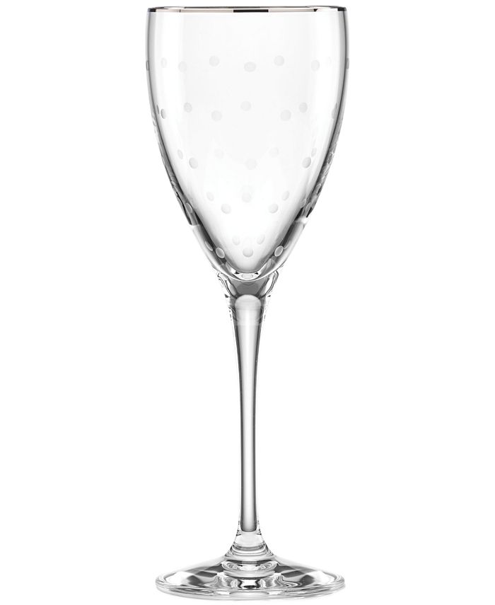 kate spade new york Larabee Dot Platinum Wine Glass Macy's