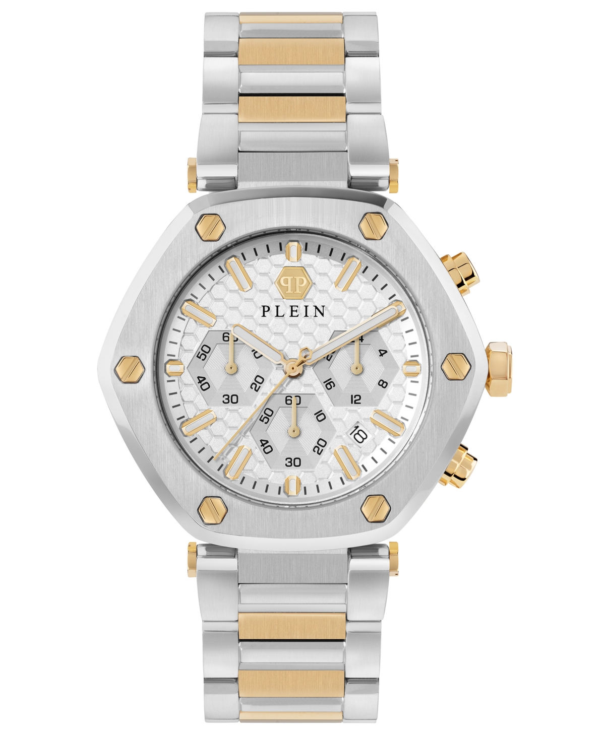Philipp Plein The Hexagon Chrono Bracelet Watch In Two Tone