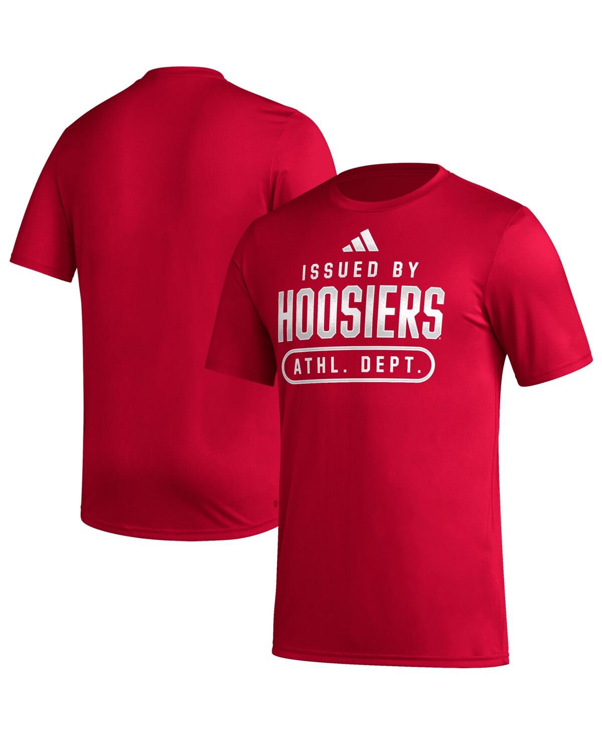 Men's adidasIndiana Hoosiers Sideline Aeroready Pregame T-shirt - Crimson