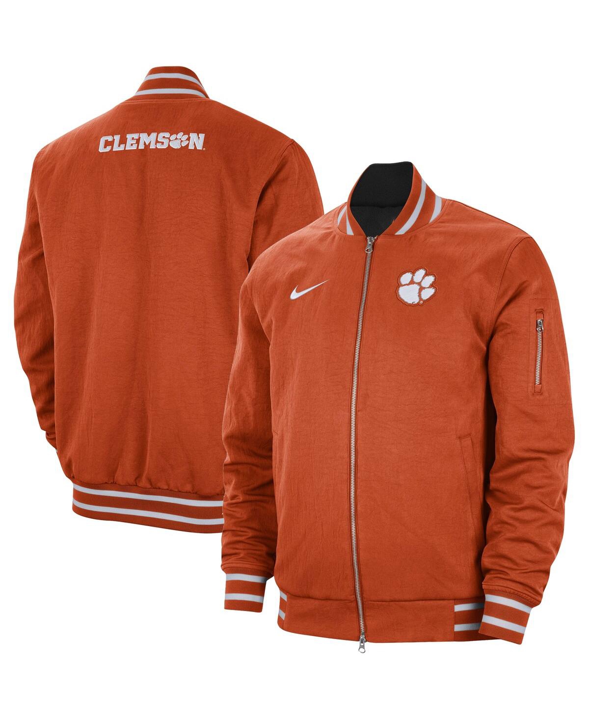 Nike Men's  Orange Clemson Tigers Full-zip Bomber Jacket