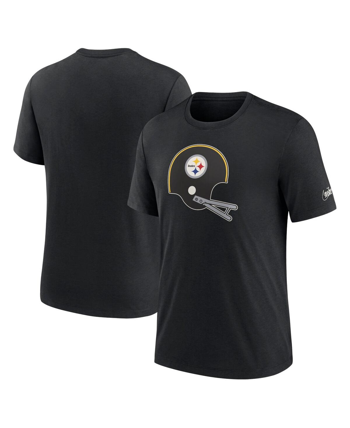 Shop Nike Men's  Black Pittsburgh Steelers Rewind Logo Tri-blend T-shirt