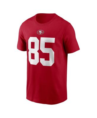 Men's George Kittle Scarlet San Francisco 49ers Player Name and Number T-shirt