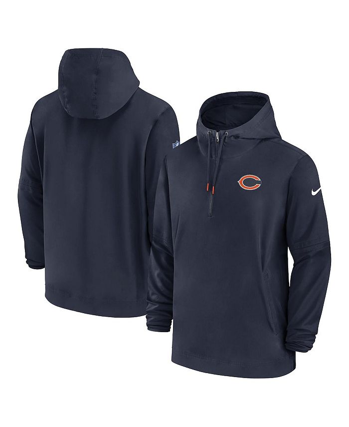 Nike Men's Navy Chicago Bears Sideline Quarter-Zip Hoodie - Macy's