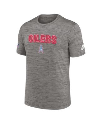 Men's Heather Charcoal Tennessee Titans Oilers Throwback Sideline Alternate Performance T-shirt
