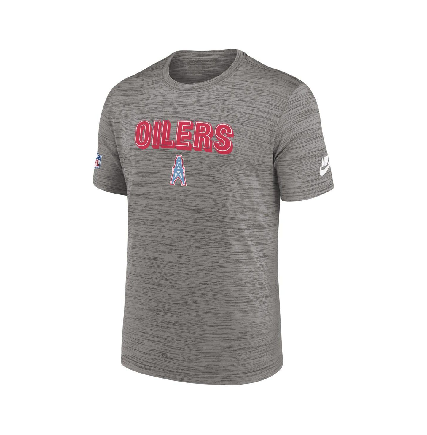 Мужская футболка Nike Heather Charcoal Tennessee Titans Oilers Throwback Sideline Alternate Performance — фото 2
