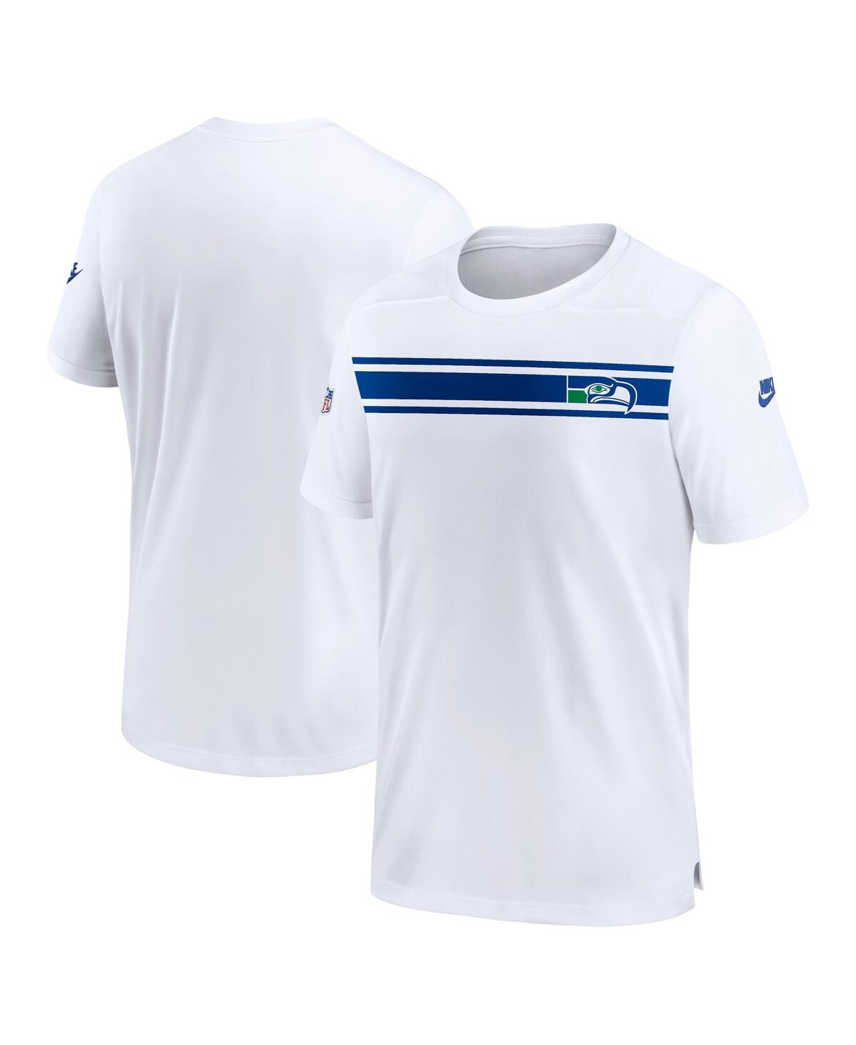 Nike Men's  White Seattle Seahawks Throwback Sideline Coaches Performance T-shirt