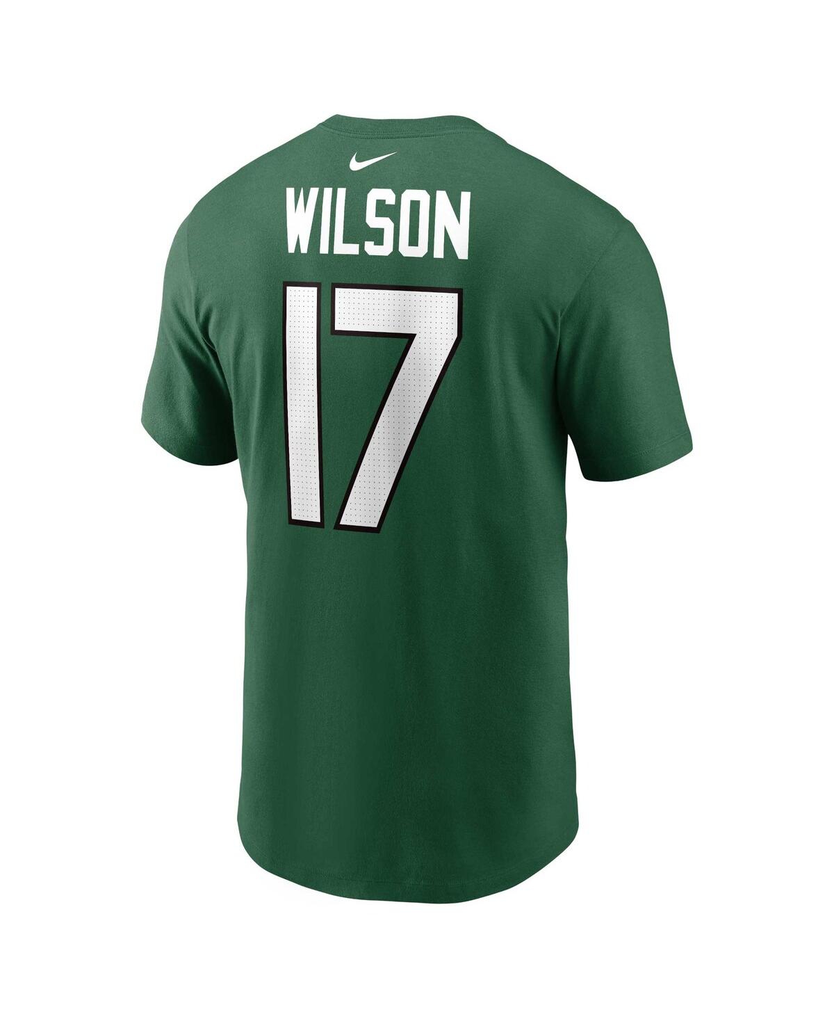 Shop Nike Men's  Garrett Wilson Green New York Jets Player Name And Number T-shirt