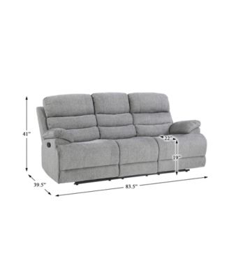 White Label Cruz 84" Double Reclining Sofa