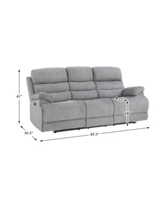 White Label Cruz Power 84" Double Reclining Sofa with Power Headrests and USB Port