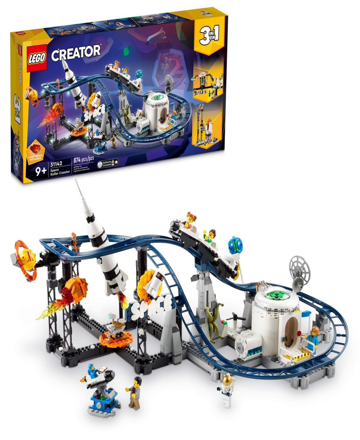 Lego Kids' Creator Space Roller Coaster Building Toy Set 31142 In Multicolor
