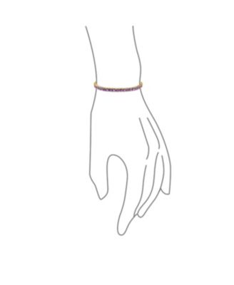 Classic 12CTW Cubic Zirconia Solitaire CZ Tennis Bracelet Gold Plated 7.5 Inch