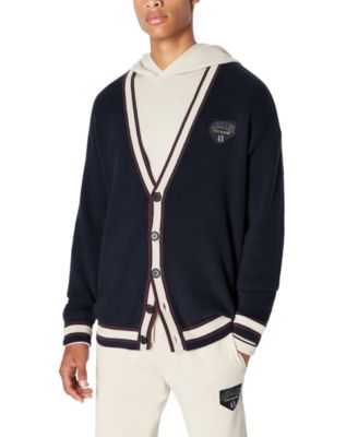 A|X Armani Exchange - Men's Long-Sleeve Collegiate Button-Front Cardigan Sweater