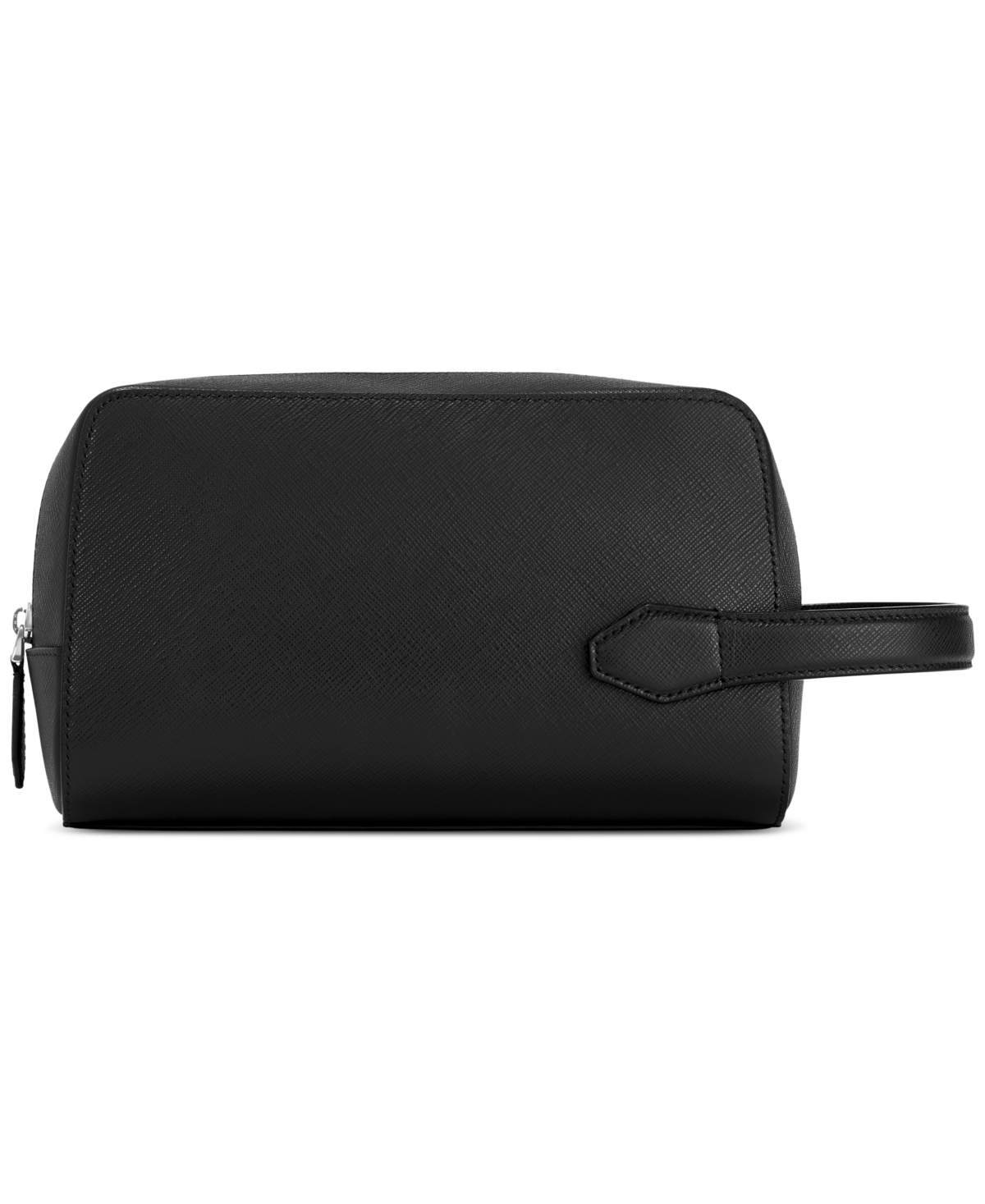 Shop Montblanc Sartorial Leather Wash Bag In Black