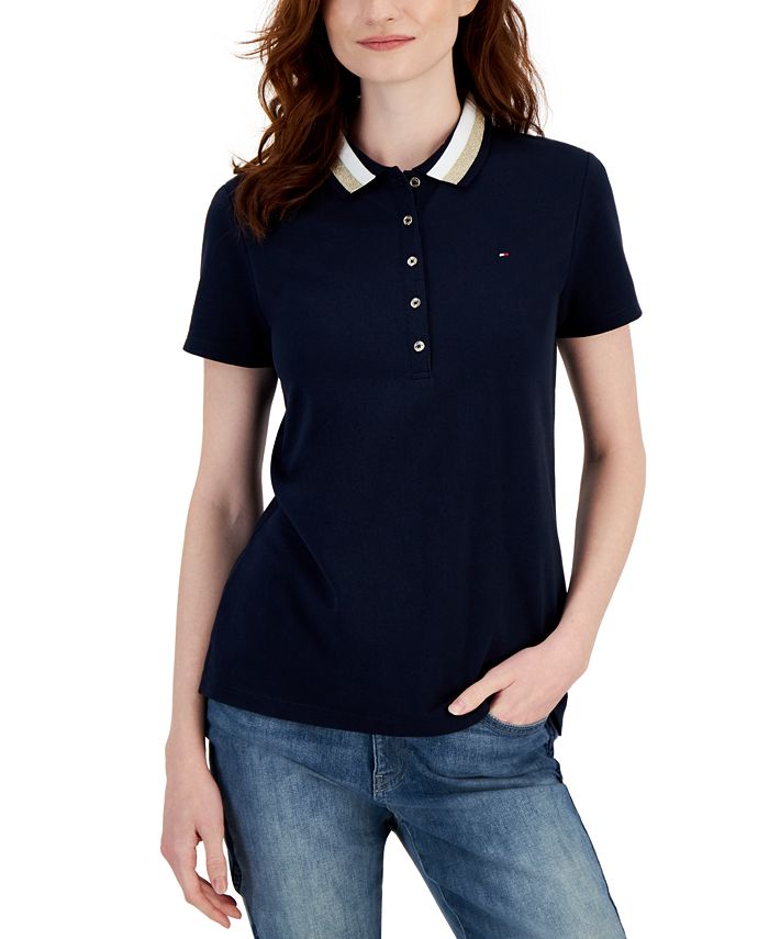 Tommy Hilfiger Women s Shine Tip Polo Shirt Macy s