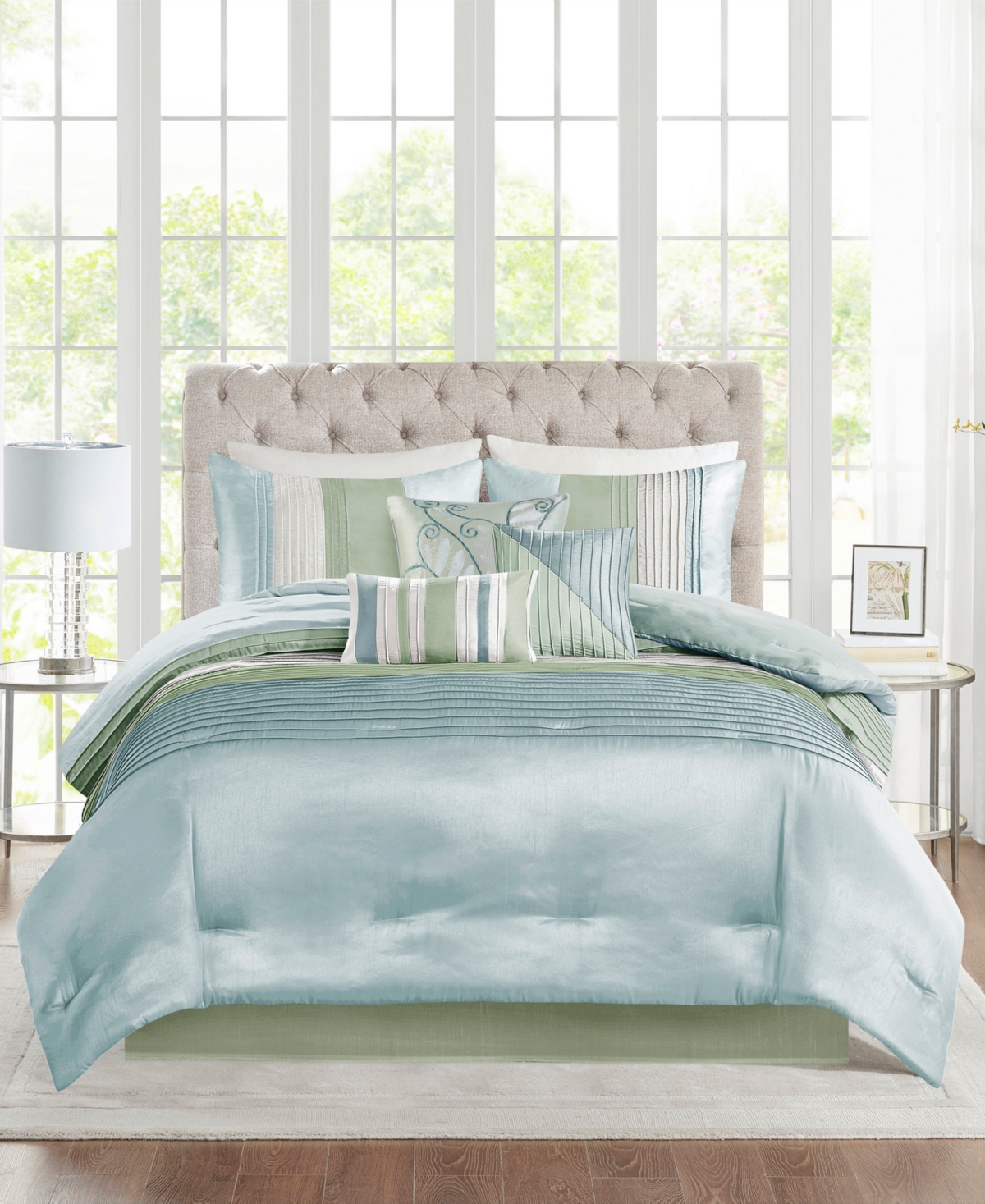 Madison Park Amherst 7-pc. Comforter Set, Queen In Blue,green