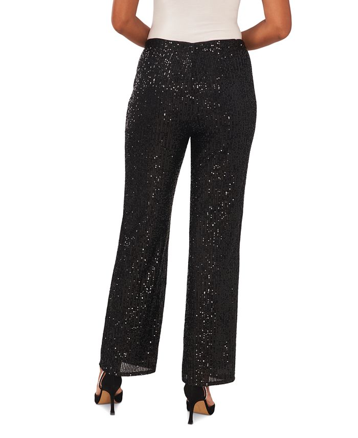 MSK Petite Sequined Mesh Pull-On Palazzo Pants - Macy's