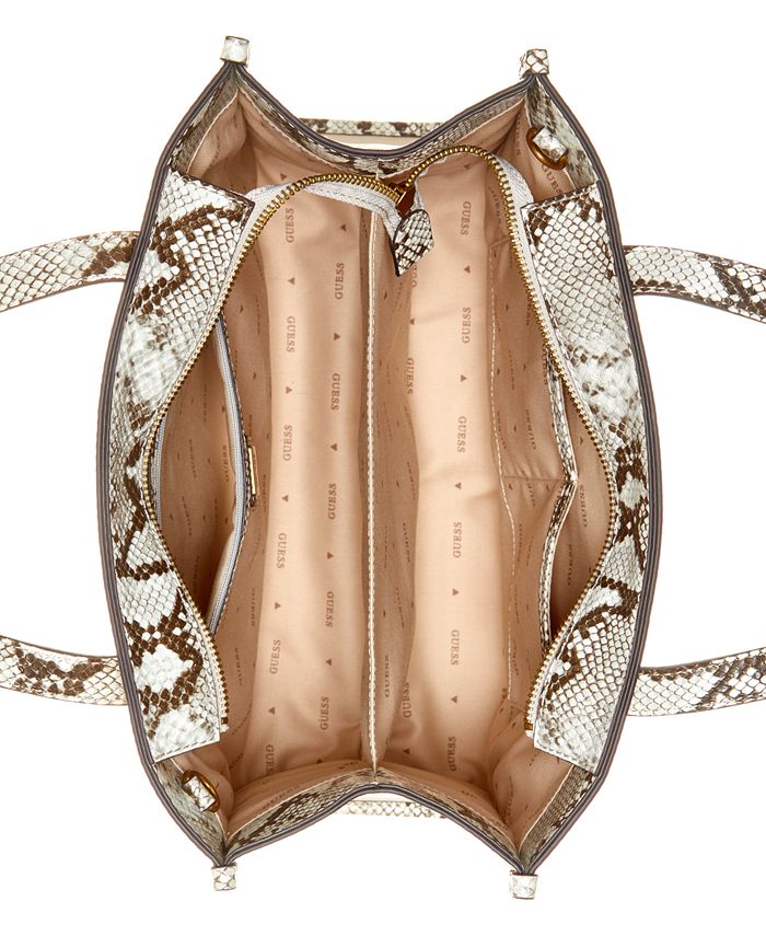 GUESS Silvana Double Compartment Medium Python Logo Tote - Macy's