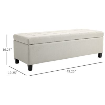 Fabric Lift Top Shoe Bench Storage Ottoman Tufted Stool Home Furniture
