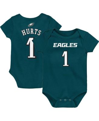 Outerstuff Newborn and Infant Boys and Girls Jalen Hurts Midnight Green  Philadelphia Eagles Mainliner Player Name and Number Bodysuit - Macy's