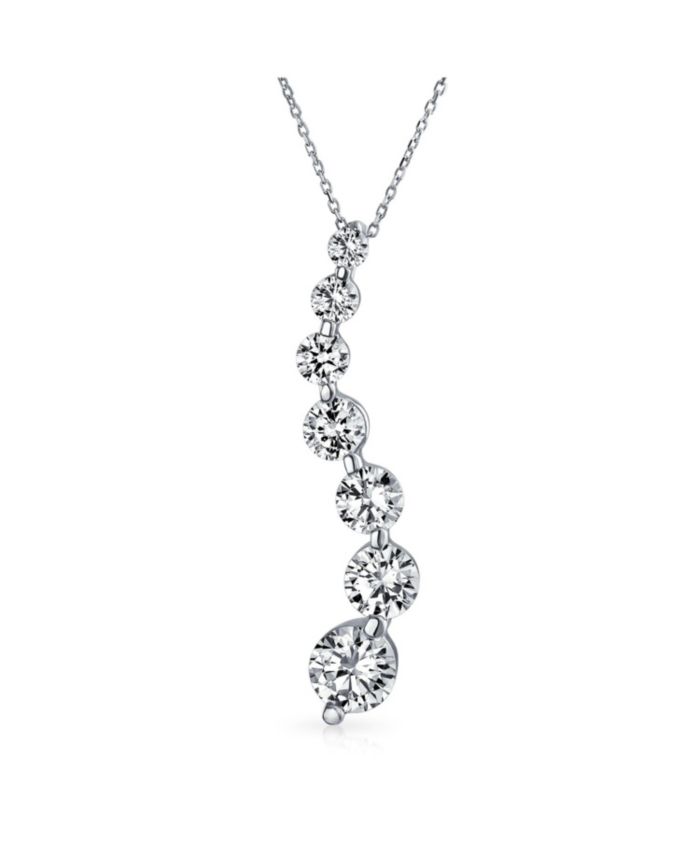 Bling Jewelry Love Is A Journey Cubic Zirconia7 Solitaire CZ Pendant