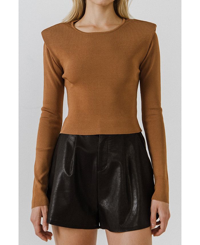 endless rose Women's Shoulder Pad Knit Top Macy's