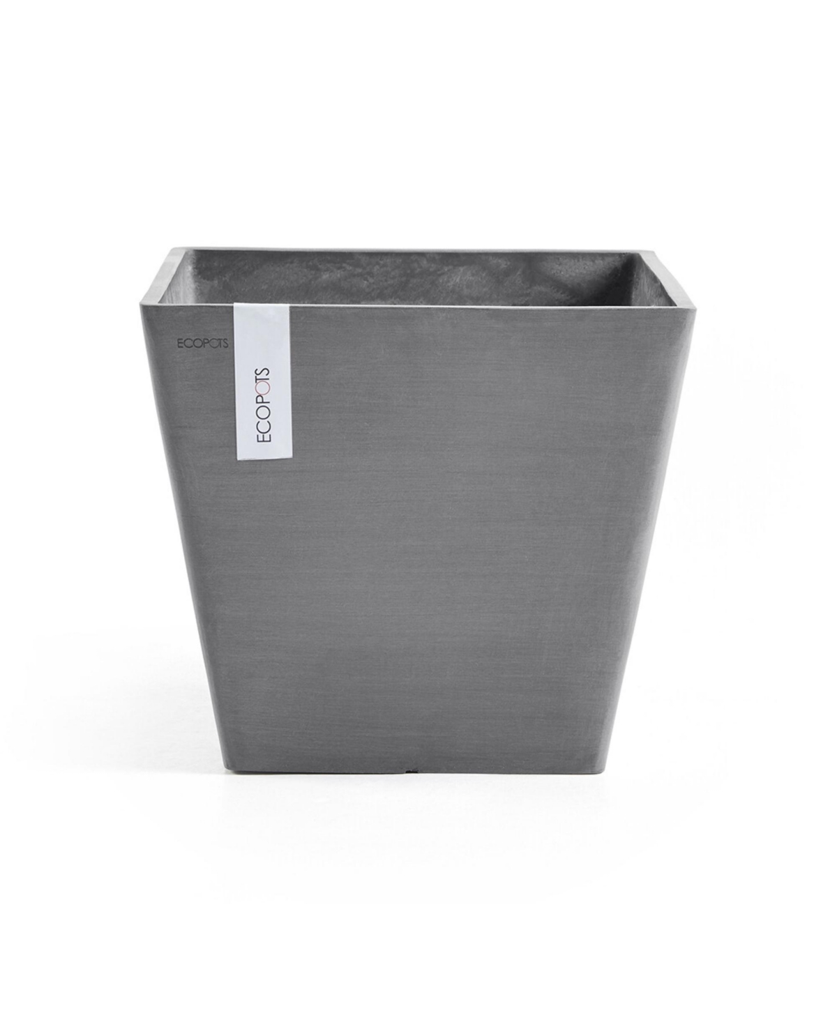 Rotterdam Indoor and Outdoor Square Planter, 12in - Grey