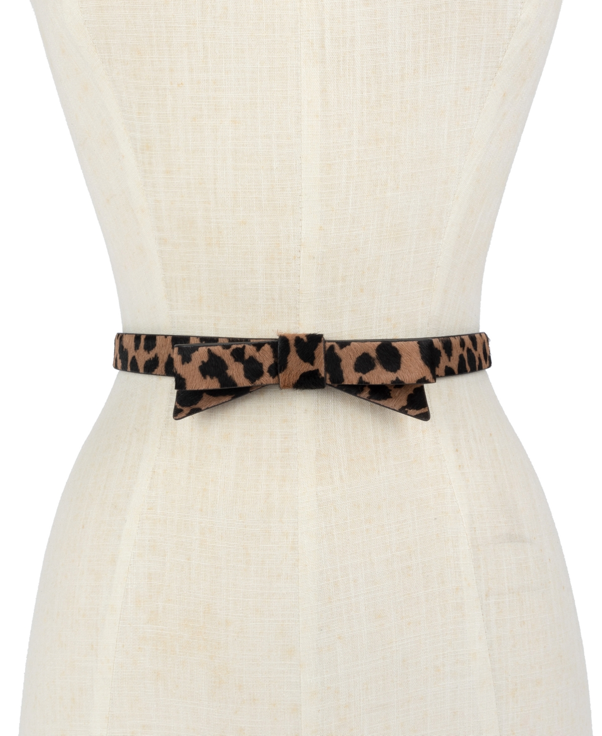 Kate Spade New York Women's Spotted Haircalf Bow Belt -black