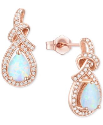 Amethyst (1-1/4 ct. t.w.) & Lab-Grown White Sapphire (1/3 ct. t.w.) Swirl Drop Earrings in 14k Gold-Plated Sterling Silver (Also in Additional Gemstones)