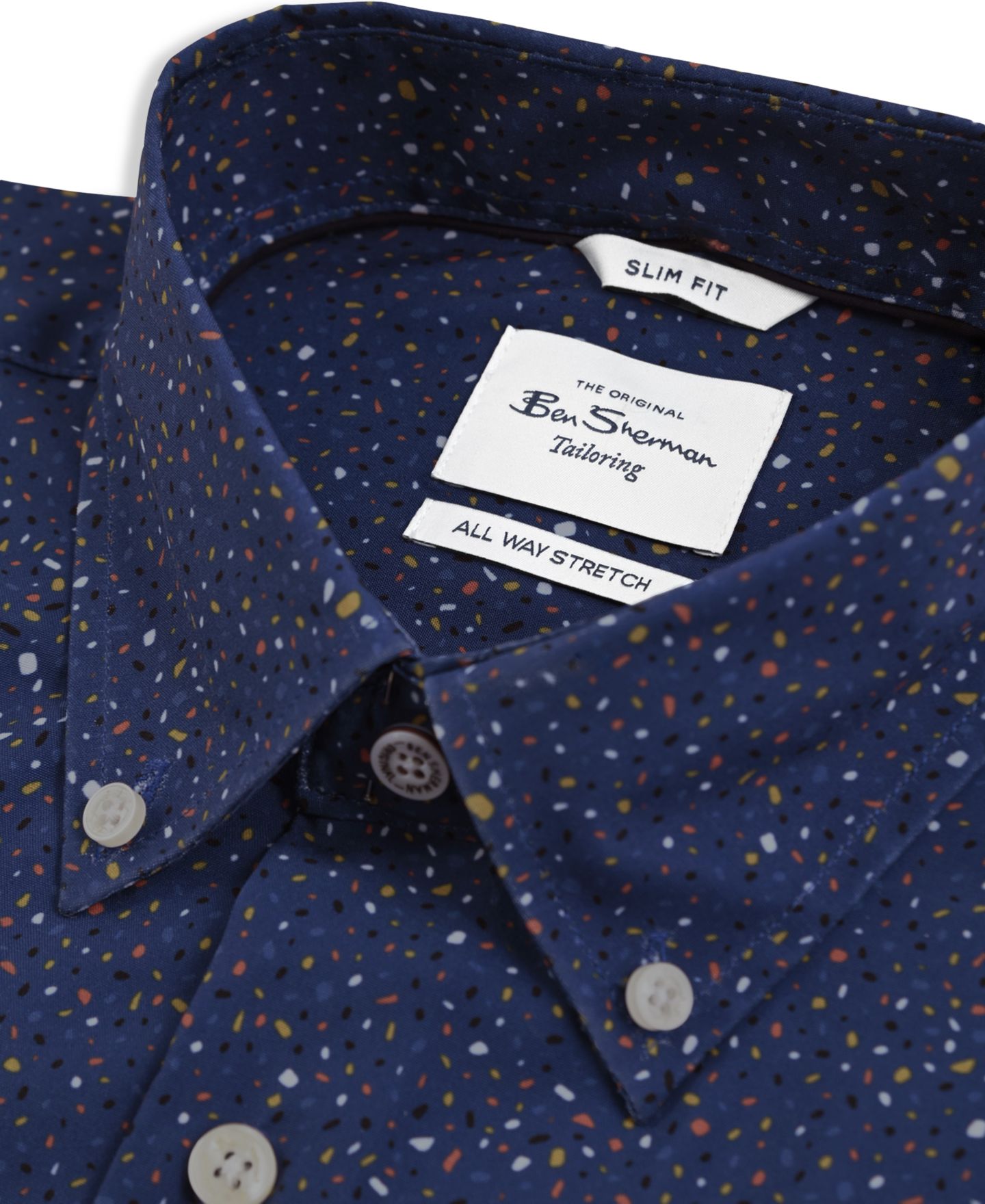 Мужская рубашка Ben Sherman Slim-Fit Textured, цвет: Тёмно-синий — фото 2