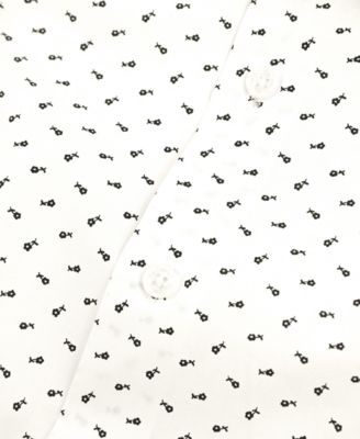 Men's Slim-Fit Flower-Print Shirt