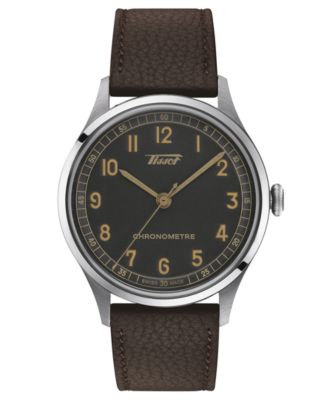 Tissot Unisex Swiss Automatic Heritage 1938 Brown Leather Strap